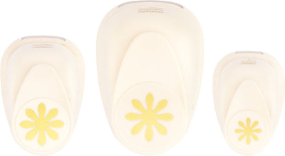 Vaessen creative pons set - figuurpons - bloemen - 3 st. - 1,5 tot 3,8 cm