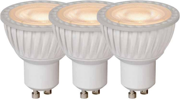 Lucide mr16 - led lamp - ø 5 cm - led dimbaar - gu10 - 3x5w 3000k - wit - set van 3