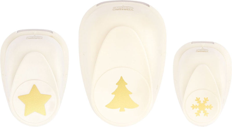 Vaessen creative pons set - figuurpons - kerst - 3 st. - 1,5 tot 2,5 cm