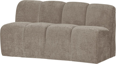 Woood mojo eetbankje met rugleuning 164 cm mojo - ribstof -donker zand