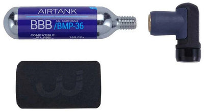 Bbb cycling co2 pomp - airpush - fietspomp racefiets - co2 adapter inclusief co2 patroon en beschermhoes - mini pomp - bmp-111