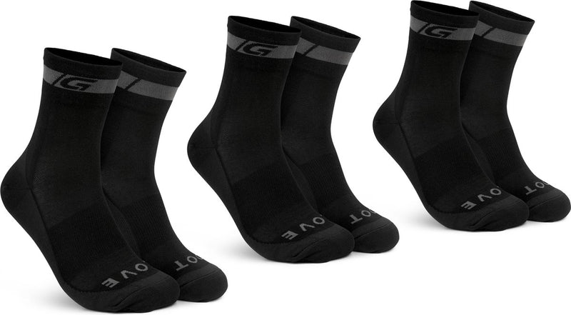 Gripgrab - merino regular cut 3pack fietssokken 3 paar wieler sokken - zwart - unisex - maat l (44-47)