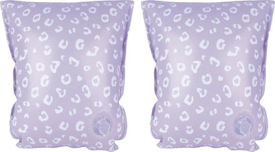 Swim essentials - zwembandjes met panterprint - zwemvleugels - 15-30 kg - 2-6 jaar - pvc -lila wit