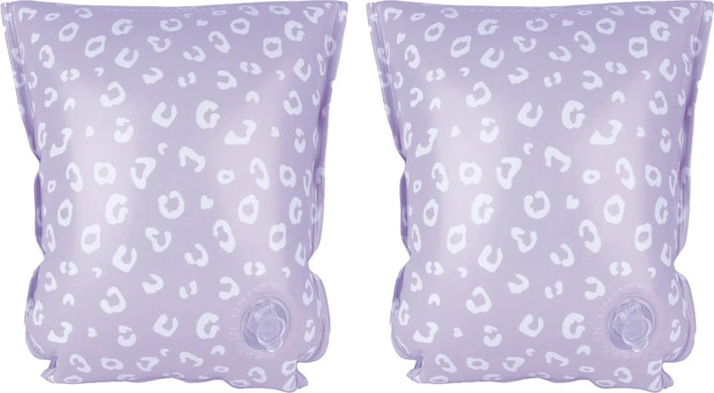 Swim essentials - zwembandjes met panterprint - zwemvleugels - 15-30 kg - 2-6 jaar - pvc -lila wit