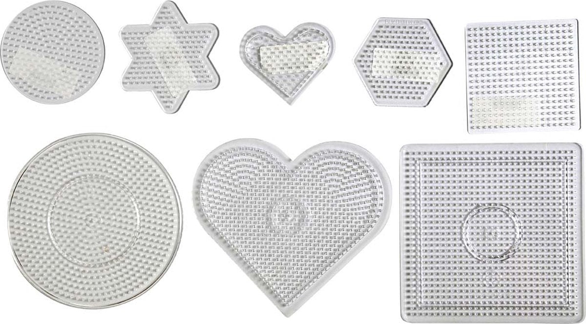 Nabbi onderplaat, afm 7-15 cm, transparant, 8 assorti
