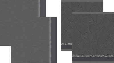 Ddddd - barrier - theedoeken en keukendoeken set - set van 4 stuks - katoen - botanische print - 60x 65 cm 50x55 cm - antraciet