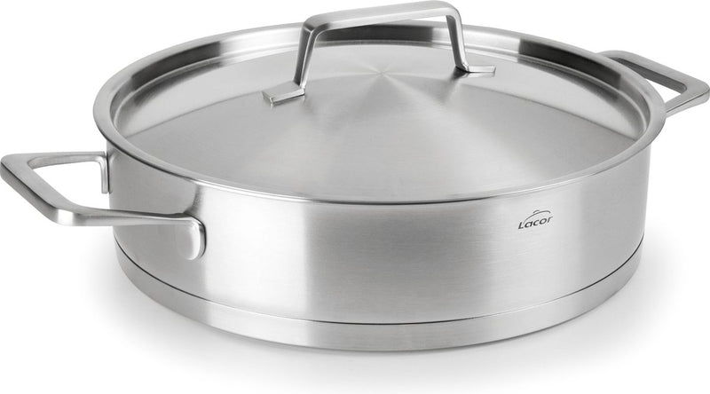 Lacor foodie lage kookpan met deksel - rvs - 26cm - 3l