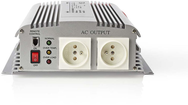 Nedis auto omvormer 1700w – 12v 230v – 2x stopcontact – gemodificeerde sinusgolf – schroefaansluiting – spanningsomvormer