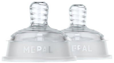 Mepal mio set flesspeen 2-delig medium - anti-koliek - spiraalontwerp voorkomt verstopping - siliconen van medische kwaliteit - helder
