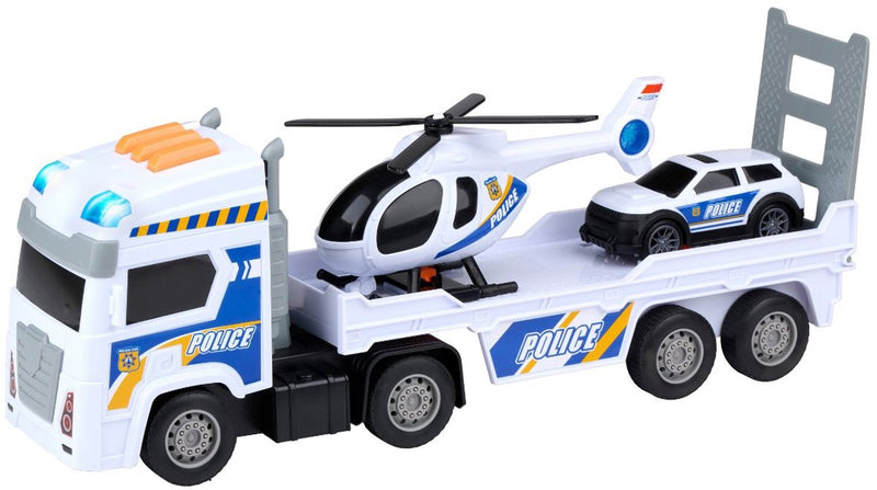 Eddy toys gearbox politie vrachtwagen set - politieauto, helikopter en vrachtwagen