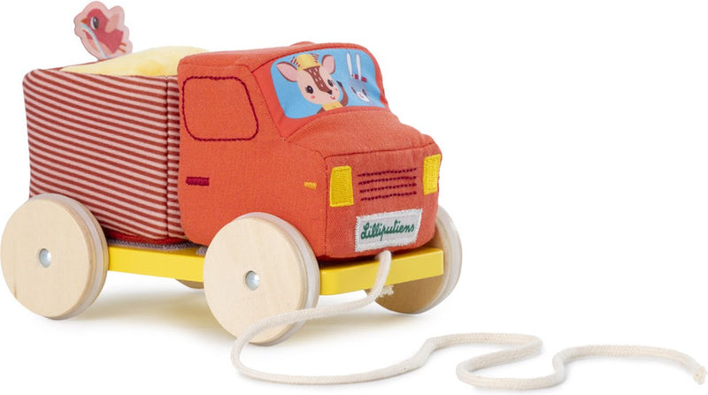 Lilliputiens - trekfiguur - kiepwagen met activiteiten