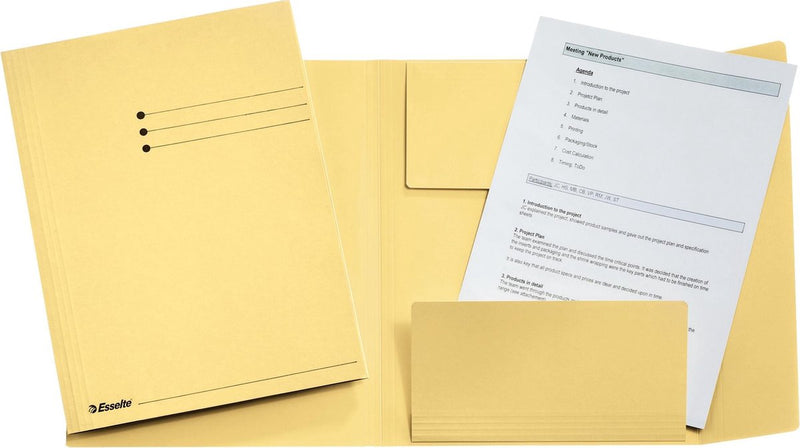 Esselte mappen 3 flappen a4 240x318mm geel