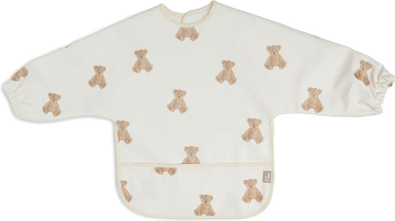 Jollein - slab waterproof met mouw (teddy bear) - polyester - polyurethaan - slabbetjes baby - 40 cm