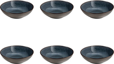 Medard de noblat - feeling indigo - salade en pastabord 18 cm - 6 delig - stoneware