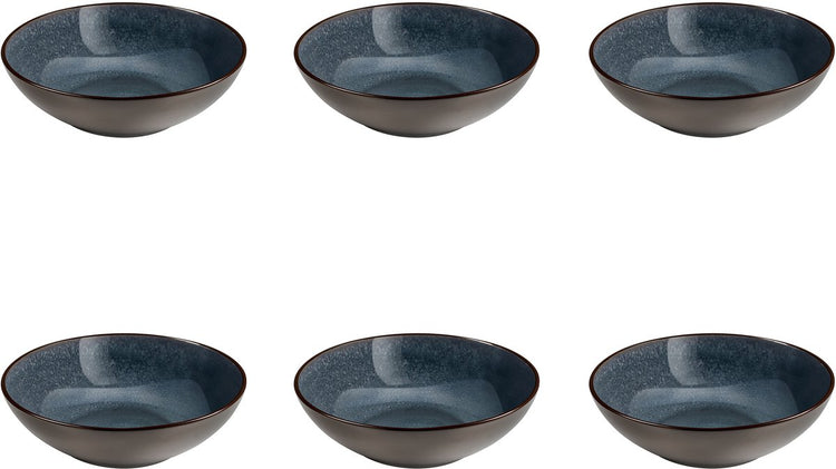 Medard de noblat - feeling indigo - salade en pastabord 18 cm - 6 delig - stoneware