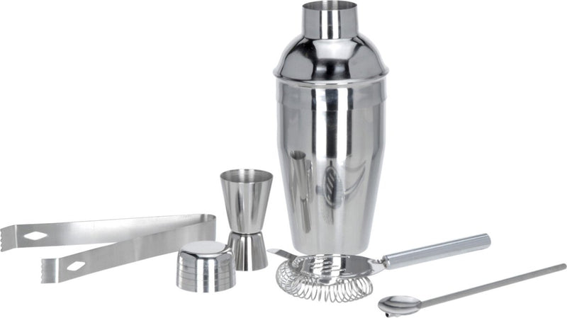 Excellent houseware cocktailshaker set 5-delig roestvrij staal