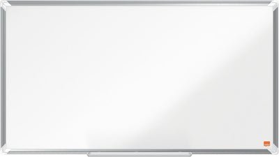 Nobo premium plus widescreen magnetisch whiteboard staal - met pennengoot - inclusief whiteboard marker - 890x500mm