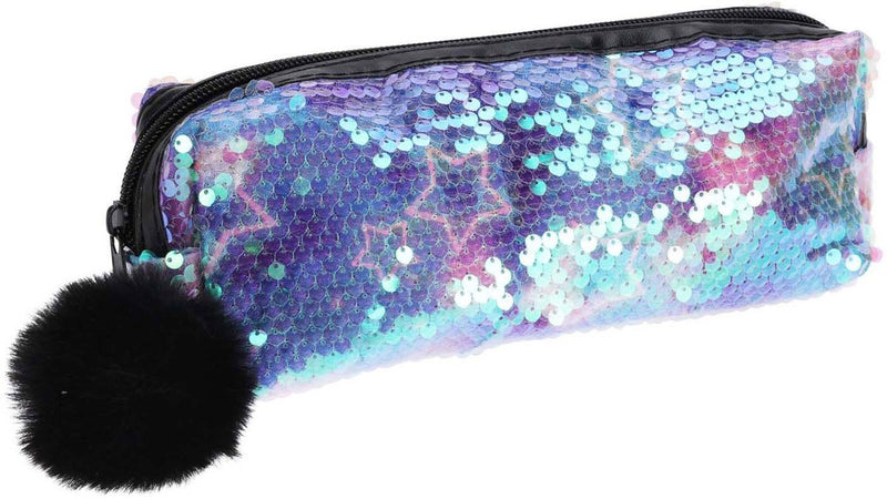 Etui met pailletten en pompom
