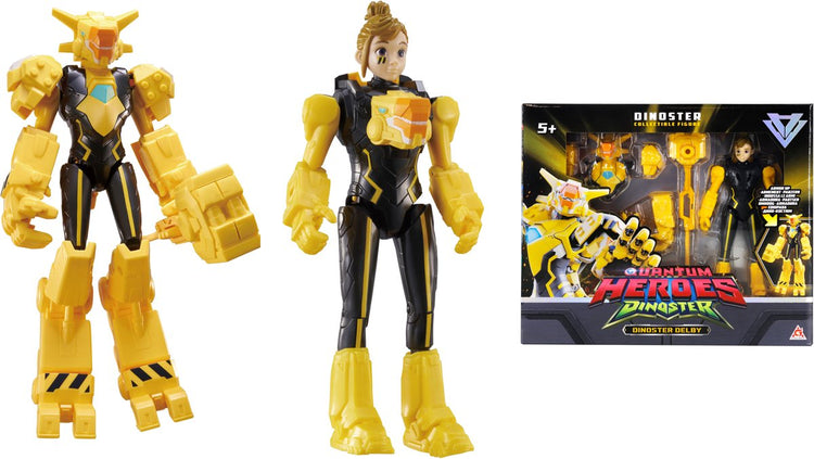 Quantum heroes dinoster dinoster - 2 figuren in 1 - transformeer je robots - 22cm - delby