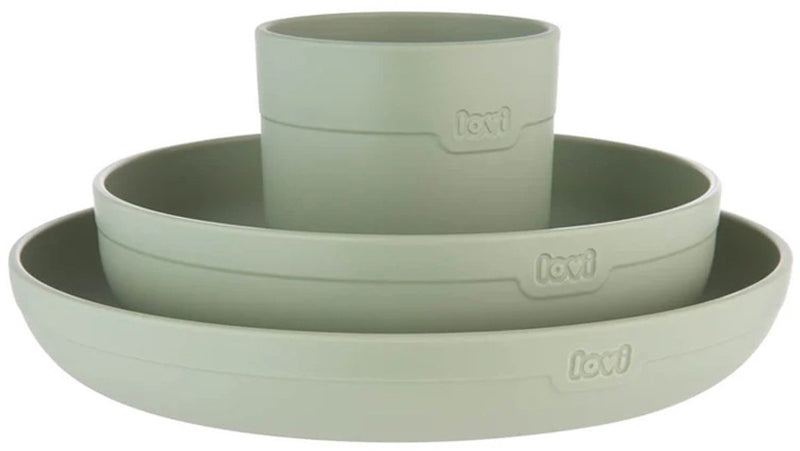 Difrax lovi eetset met beker - groen - vrij van melamine en bpa