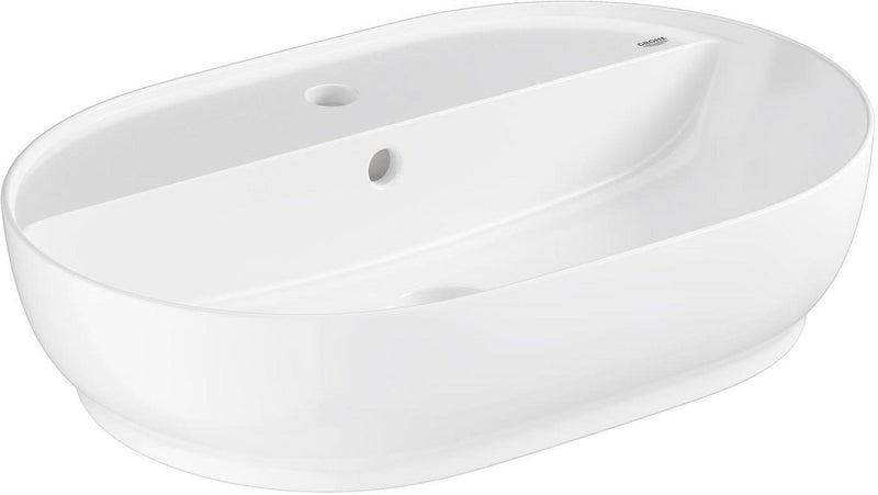 Grohe essence opzetwastafel – 60 cm – met kraangat overloop – glanzend keramiek – aquaceramic hyperclean – wit