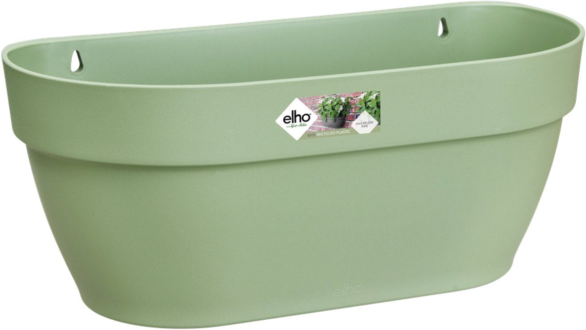 Elho vibia campana wall basket 35 - wand bloempot voor buiten - 100% gerecycled plastic - ø 35.0 x h 14.8 cm - pistachegroen