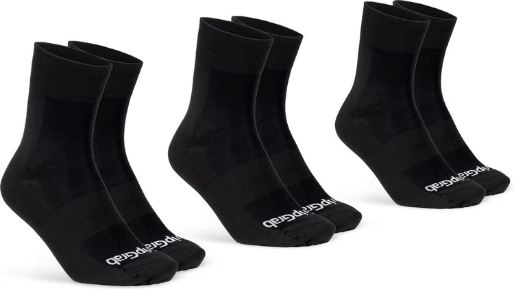 Gripgrab - lightweight sl 3pack performance zomer fietssokken 3 paar coolmax wielersport sokken regular cut - zwart - unisex