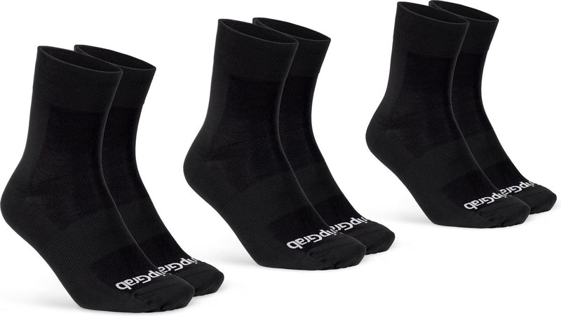 Gripgrab - lightweight sl 3pack performance zomer fietssokken 3 paar coolmax wielersport sokken regular cut - zwart - unisex - maat m (41-44)