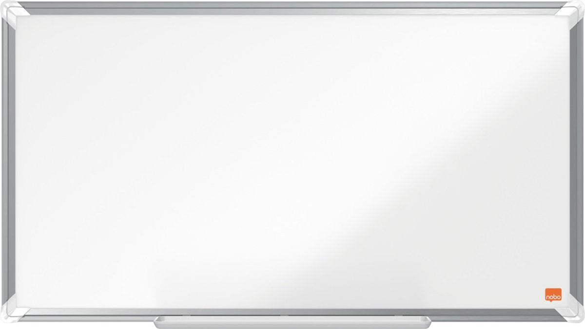 Nobo premium plus widescreen magnetisch whiteboard staal - met pennengoot - inclusief whiteboard marker - 710x400mm