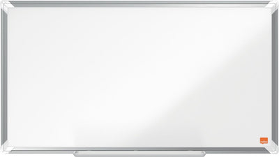 Nobo premium plus widescreen magnetisch whiteboard staal - met pennengoot - inclusief whiteboard marker - 710x400mm