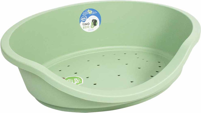 Duvo plus sleeper tino 60 eco - kunststof hondenmand - ovale hondenbak van gerecycled plastic - anti-slip - 60x40x20cm - salvia groen m