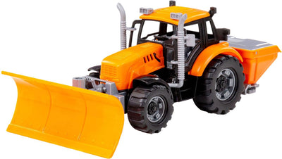 Cavallino tractor met sneeuw ploeg geel, schaal 1:32