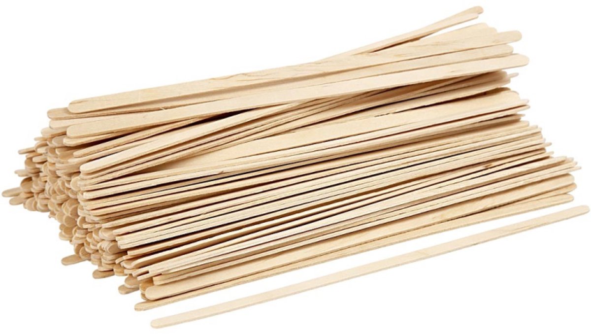 Creativ company houten ijslollystokjes naturel, 200st.