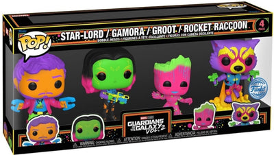 Funko pop movies: guardians of the galaxy vol. 2 4-pack (black light)