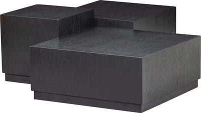 Woood pim bijzettafels - hout - zwart - set van 3