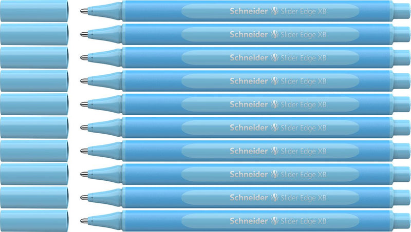 Schneider schrijfwaren schneider balpen - slider edge pastel - penpunt xb - schrijfkleur pastel baby blauw - 10 stuks - s-152230-10