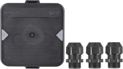 Attema kabeldoos m20 - zwart - 3 wartels - ip65