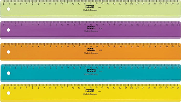 Merkloos sans marque liniaal m+r 30cm plastic transparant assorti