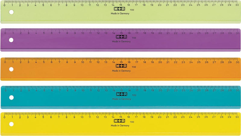 Merkloos sans marque liniaal m+r 30cm plastic transparant assorti