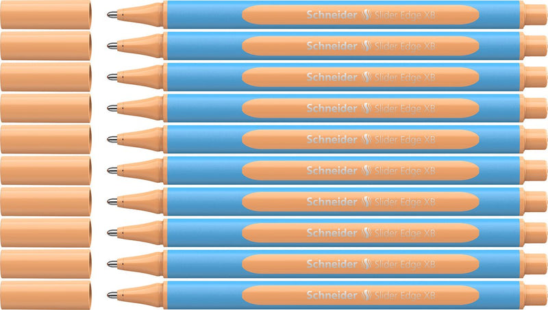 Schneider schrijfwaren schneider balpen - slider edge pastel - xb - pastel peach - 10 stuks - s-152226-10