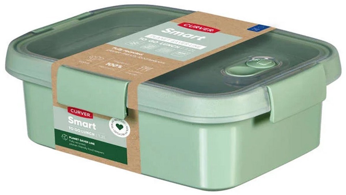 Curver smart to go eco lunchbox - 1 liter + bestekset - groen