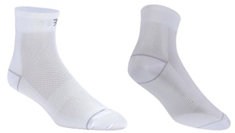 Bbb cycling fietssokken wit - 2 paar - lengte: 10cm - duurzame wielrensokken zomer - maat 44 47 - fietssokken heren en dames - combifeet bso-06 44-47