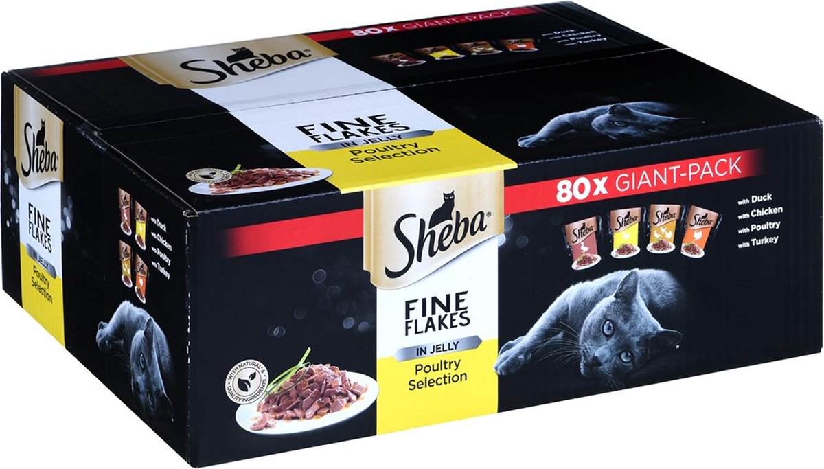 Merkloos sans marque kattenvoer sheba delicacy kip pauw eend vogels