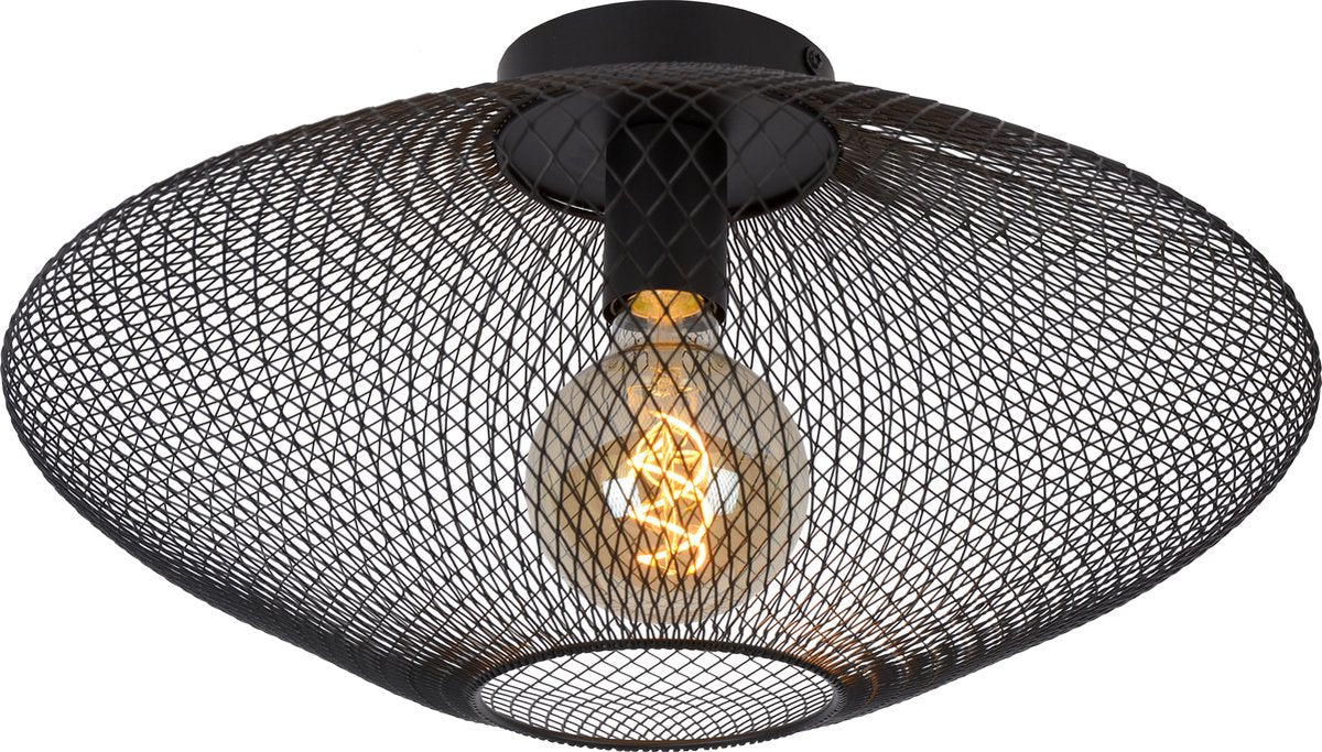 Lucide mesh - plafonnière (plafondlamp) - ø 45 cm - 1xe27 - zwart