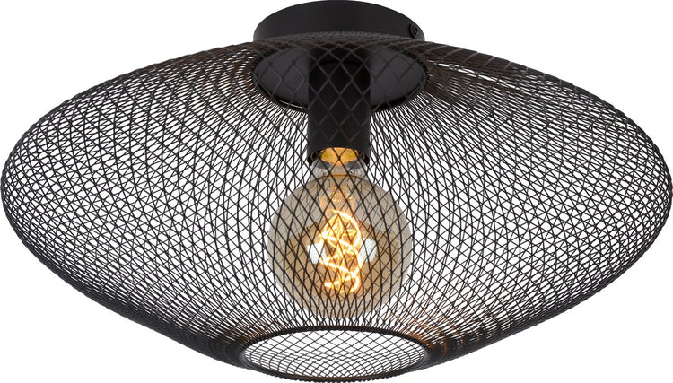 Lucide mesh - plafonnière (plafondlamp) - ø 45 cm - 1xe27 - zwart