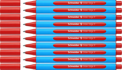 Schneider schrijfwaren schneider balpen - slider edge - f - rood - 10 stuks - s-152002-10