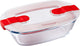 Pyrex cook , heat voedselcontainer rechthoek met deksel 17 x 10cm