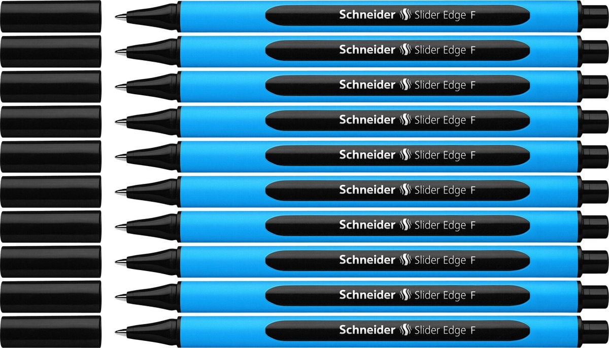 Schneider schrijfwaren schneider balpen - slider edge - penpunt f - schrijfkleur zwart - 10 stuks - s-152001-10