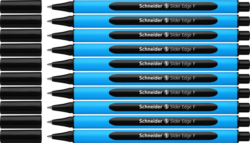Schneider schrijfwaren schneider balpen - slider edge - penpunt f - schrijfkleur zwart - 10 stuks - s-152001-10