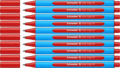 Schneider schrijfwaren schneider balpen - slider edge - penpunt m - schrijfkleur rood - 10 stuks - s-152102-10